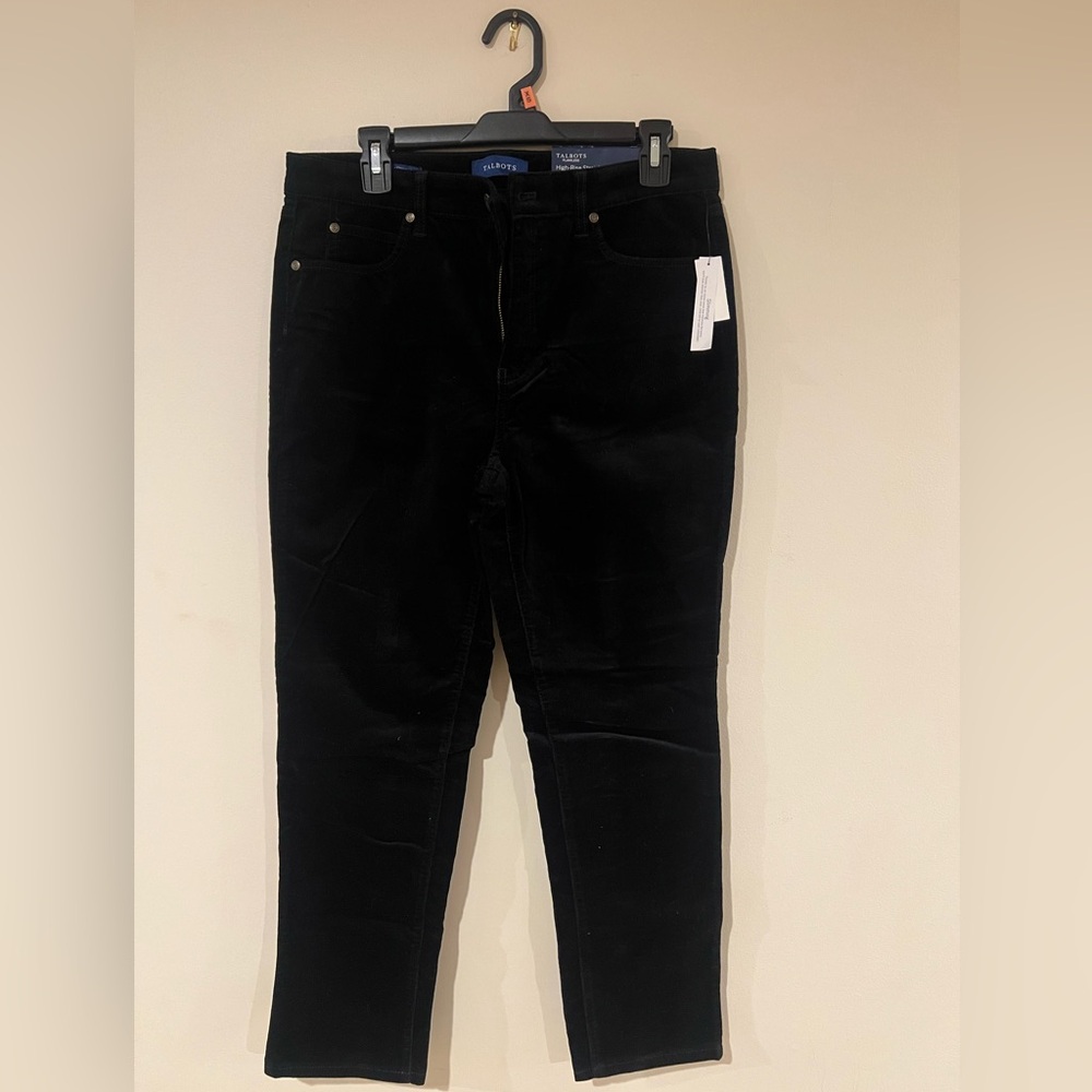 NWT Women’s Talbots Black High-Rise Straight-Leg Corduroy Pants